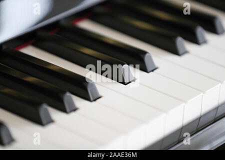 Close-up of piano keys in white and black - Image Stock Photo
