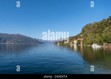 Lake Maggiore seen about Luino, Province of Varese, Lombardy region, Northern Italy Stock Photo