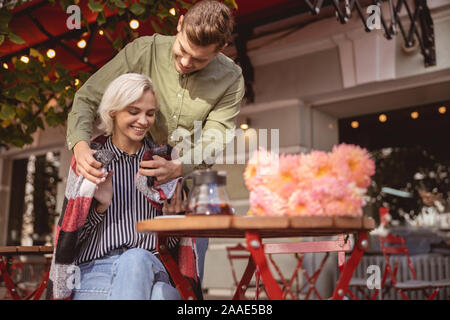 Nice young couple enjoying their first date Stock Photo