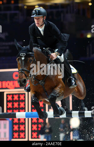 Prague, Czech Republic. 21st Nov, 2019. Germany's MARCUS EHNING during the Prague 2019 CSI5 GCL individual class in Longines Global Champions Playoffs 2019 in Prague in the Czech Republic. Credit: Slavek Ruta/ZUMA Wire/Alamy Live News Stock Photo