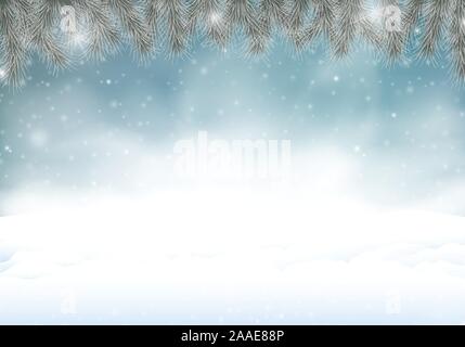 Night winter background with snowstorm. Stock Vector