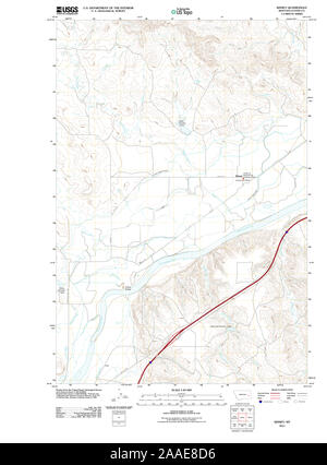 USGS TOPO Map Montana MT Kinsey 20110608 TM Restoration Stock Photo