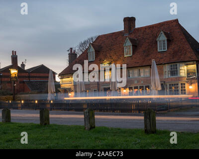 Chequers on the green public house in the village of High Halden, Kent Stock Photo