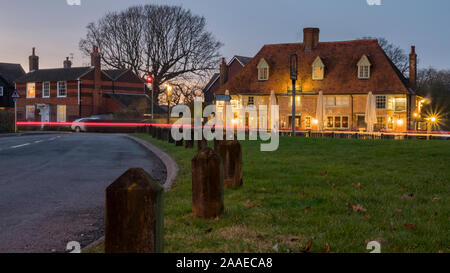 Chequers on the green public house in the village of High Halden, Kent Stock Photo