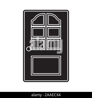 Outline door of the house icon on white background Stock Vector