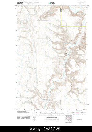 USGS TOPO Map Montana MT Ledger 20110622 TM Restoration Stock Photo