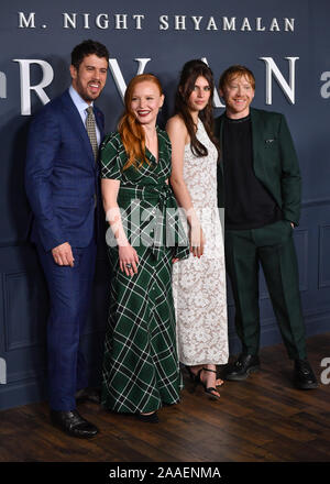 Toby Kebbell, Lauren Ambrose, Nell Tiger Free and Rupert Grint attend the world premiere of Apple TV+'s 'Servant' at BAM Howard Gilman Opera House on Stock Photo