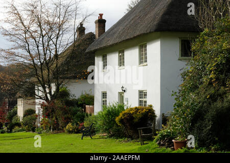Thatched cottages in Milton Abbas, Dorset, UK - John Gollop Stock Photo