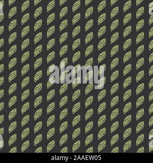 Seamless Pattern with Hand Drawn Leafs. Scandinavian Style. Stock Vector