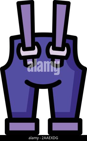 Denim overalls icon. Outline denim overalls vector icon for web design isolated on white background Stock Vector