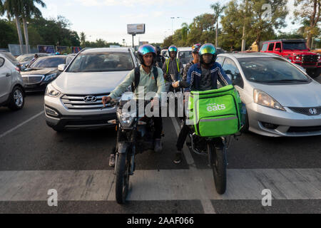 morning rush hour traffic in Santo Domingo Dominican Republic Stock Photo