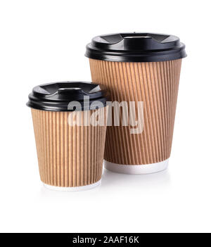 Take-out coffee in thermo cup. Isolated on a white.With clipping path Stock Photo