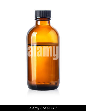 Dropper Bottle - Amber Glass - Without Label, with clipping path Stock Photo