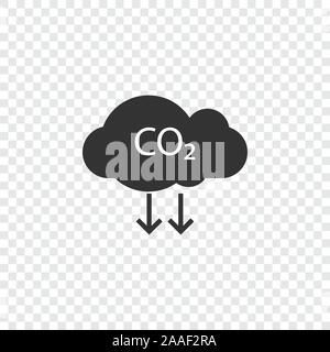 Co2, ecology, cloud icon. Vector illustration, flat design. Stock Vector