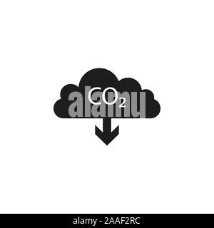 Co2, ecology, cloud icon. Vector illustration, flat design. Stock Vector