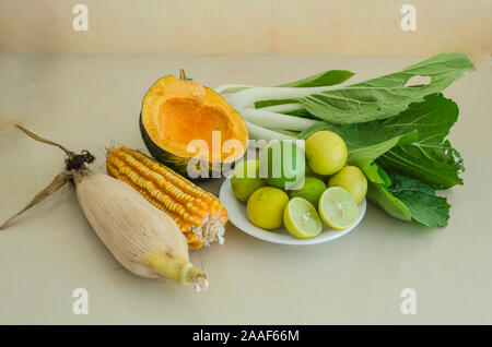 Citrus, Vegetables, And Grains Stock Photo