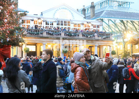 Christmas on the Plaza at Covent Garden, in London, UK Stock Photo