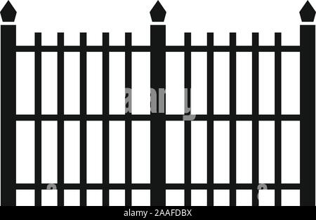 Metal fence icon. Simple illustration of metal fence vector icon for web design isolated on white background Stock Vector