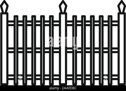 Metal fence icon. Outline metal fence vector icon for web design isolated on white background Stock Vector