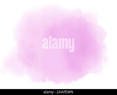Soft light pink pastel ethereal watercolor cloud splash on white background. Stock Photo