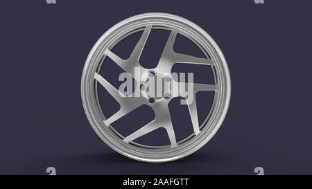 3d rendering of an exclusive car rim isolated in studio background ...
