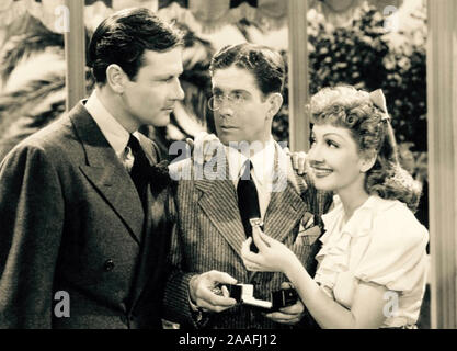 THE PAM BEACH STORY 1942 film with Claudette Colbert and Joel McRea and Rudy Vallee centre Stock Photo