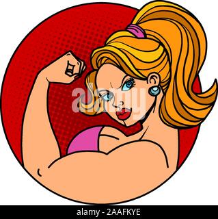 woman biceps bodybuilding Stock Vector