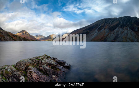 An autumnal panoramic of Wastwater in the Western Lake District.  I took this as an 11 frame panoramic with a tripod and Lee Big Stopper.  Nikon D850, Stock Photo