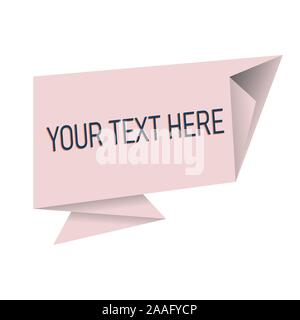 Quote vector geometric origami speech bubble. Stock Vector