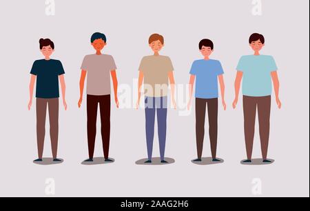 Isolated avatar men boys vector design Stock Vector