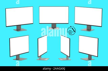 Several monitors with different perspectives. Stock Photo