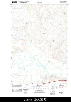 USGS TOPO Map Montana MT Nichols 20110609 TM Restoration Stock Photo