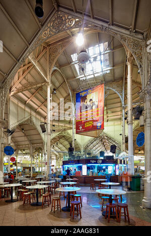 SINGAPORE - JULY 15: The interior of Lau Pa Sat Festival Market in Singapore on July 15, 2013. Stock Photo