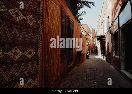Handmade carpet hanging on the street Stock Photo