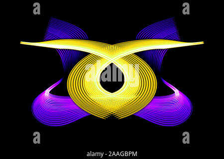 Texture of the striped paper in bright mixed neon  purple and yellow colors.Bright stripes  for poster, website, brochure, print.  Concept of geometri Stock Photo
