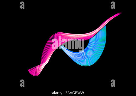 Texture of the striped paper in bright mixed neon pink and blue colors.Bright stripes  for poster, website, brochure, print.  Concept of geometric aes Stock Photo