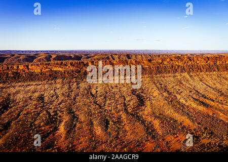 Aerial view of the George Gill ranges in remote central Australia in the Northern Territory Stock Photo