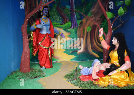 Mythological stories, Jagannath Temple, Dibrugarh, Assam, India Stock Photo