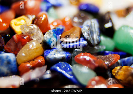 various small colorful stones in close-up Stock Photo