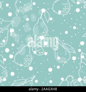 Seamless Pattern with Pears. Scandinavian Style. Vector Illustration Stock Vector