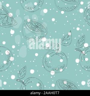 Seamless Pattern with Oranges. Scandinavian Style. Vector Illustration Stock Vector
