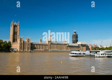 View of the Houses of Parliament from across the Thames near St Thomas' Hospital in Mid-September