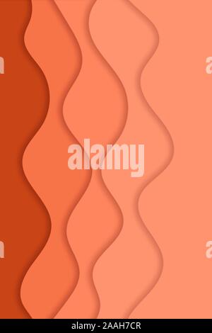 Wave 3D background, color vector banner with curve lines Stock Vector