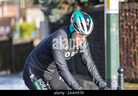 Meudon, France - March 4, 2018:The Irish cyclist Sam Bennett of  Team BORA-hansgrohe riding during Paris-Nice 2018. Stock Photo
