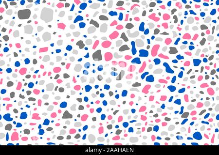 Terrazzo, seamless pattern, vector marble texture stone background Stock Vector
