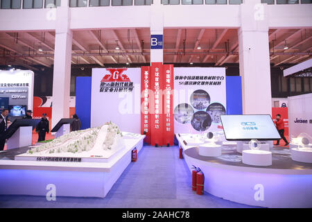 Beijing, Beijing, China. 21st Nov, 2019. Beijing, CHINA-On November 21, 2019, the first world 5G conference exhibition opened in Yichuang international convention and exhibition center, Beijing, covering an area of nearly 20,000 square meters and focusing on 5G development and application.The exhibition showcases the latest achievements in 5G development and the latest scenarios. Credit: SIPA Asia/ZUMA Wire/Alamy Live News