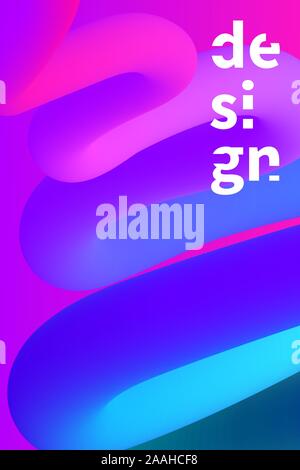 wave poster, electronic music banner, tempate for party flyer, vector blend background, minimal gradient design Stock Vector
