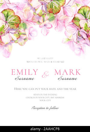 Illustration invitation card with floral background - vector Stock ...