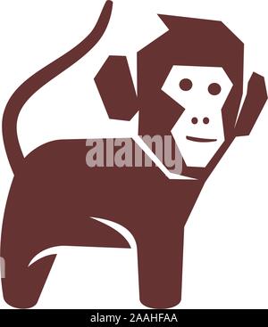 gorilla symbol with a crown logo design silhouette vector Stock Vector ...