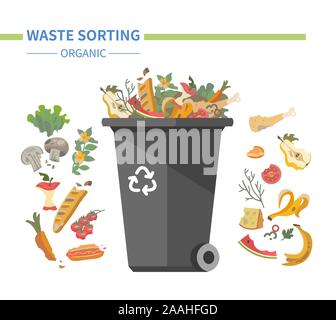 Organic waste recycling - modern flat design style illustration Stock Vector